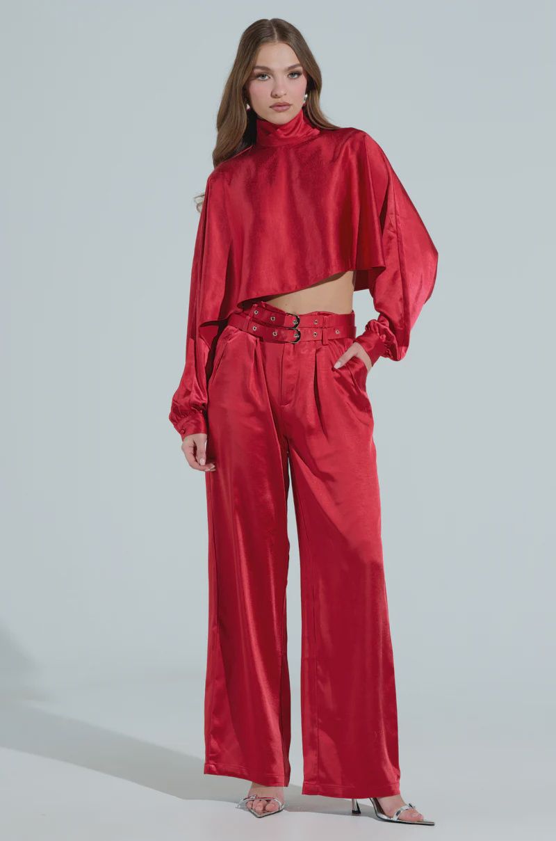 BELTED SATIN TROUSER1030050