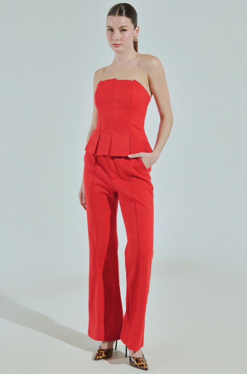 High fashion red pant