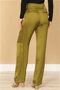 AVOCADO SATINY STRAIGHT PANTS