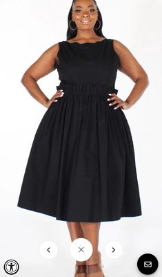 PLUS SIZE SLEEVELESS BACK BUTTON UP POCKETS FIT &amp; FLARE MIDI DRESS