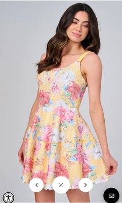 WOMEN&#39;S SLEEVELESS ADJUSTABLE STRAPS FLORAL PRINT FIT &amp; FLARE MINI DRESS