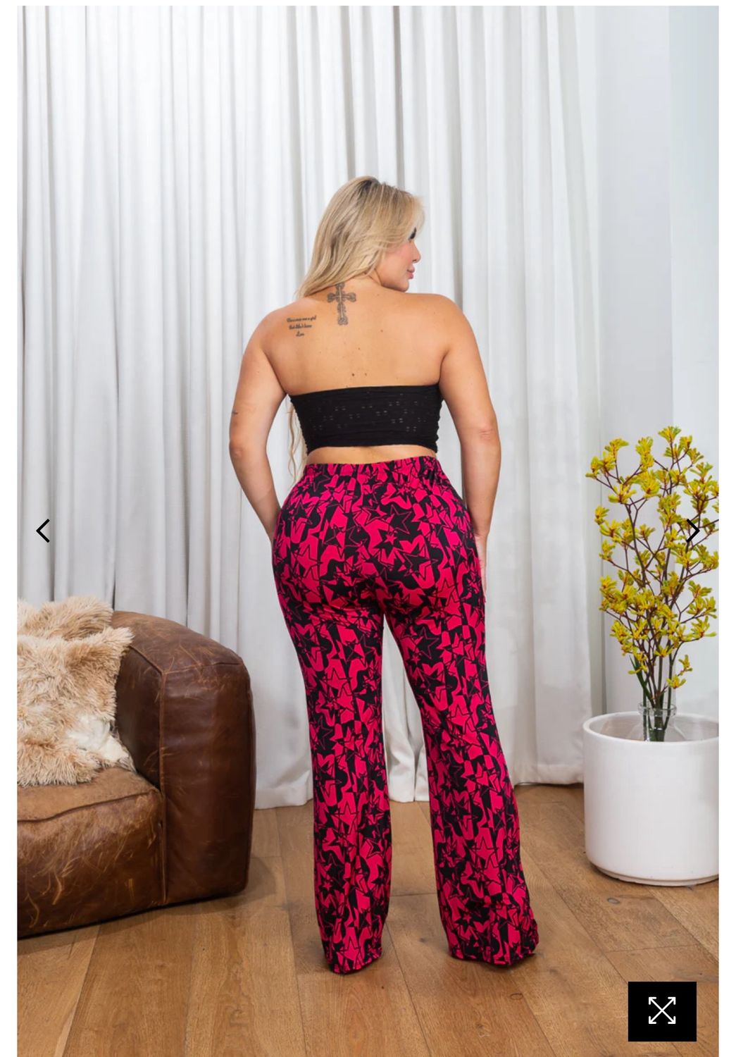 Shooting Star&#39; Plus Size Star Print Flare Leg Pants