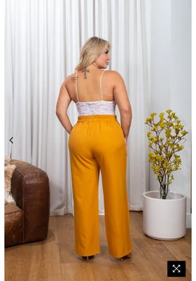 Fresh Off The Runway&#39; Plus Size High Waist Straight Leg Pants in Mustard
