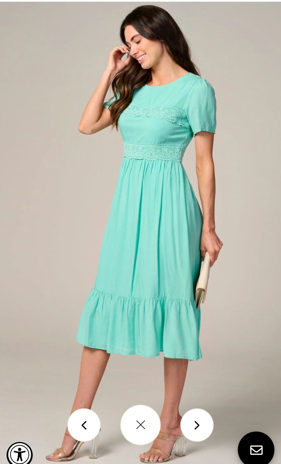 WOMEN&#39;S SHORT SLEEVE DETAILED MIDI DRESS