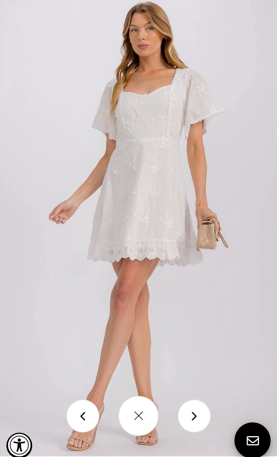 WOMEN&#39;S SHORT SLEEVE DETAILED MINI DRESS
