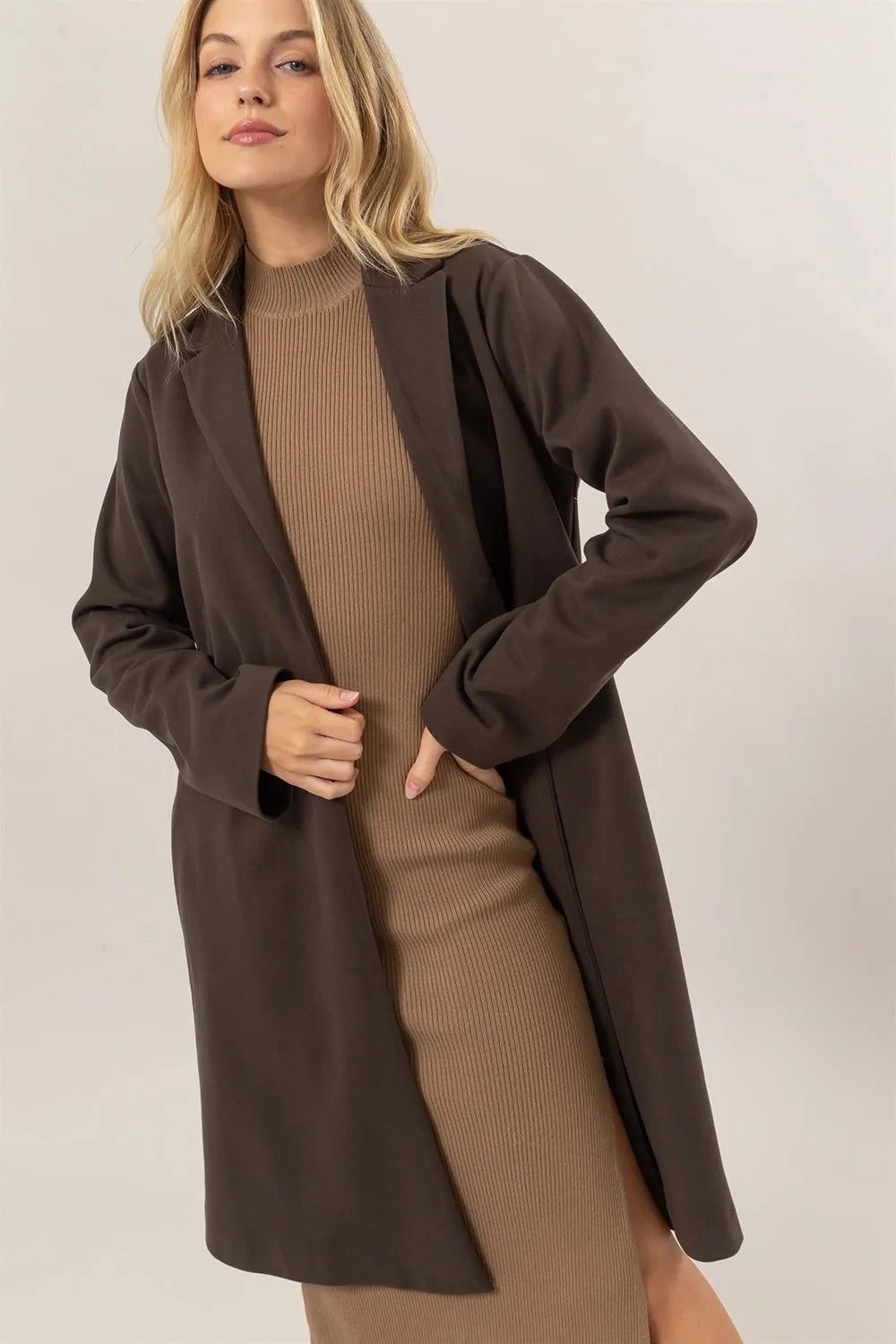 Cropped Blazer &amp; High Rise Wide Leg Two-Piece Set