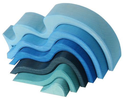 Water Waves, Blue 6 Pcs.