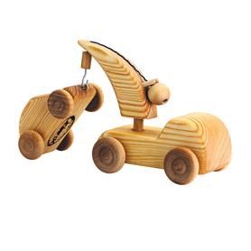 Debresk wooden toy - small crane lorry &amp; mini car (tow truck)