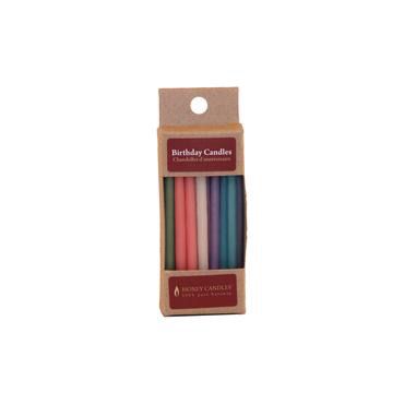Birthday Cake Candles Pastel Beeswax 20pcs