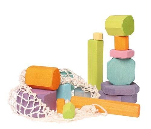 Building blocks chunky pastel tree slices 16 pcs