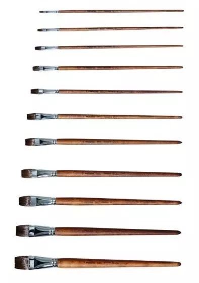 Paint Brush Synthetic Cow Hair - Flat Tip