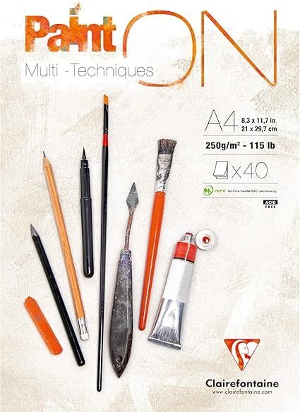 Paint ON Multi Techniques Art Pad - 40 white A5 14.8cm x 21cm (5.75&quot; x 8.25&quot;)