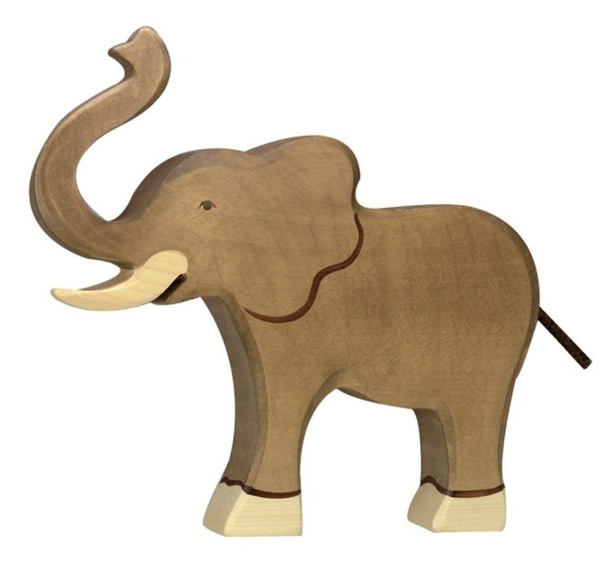 Elephant, trunk raised