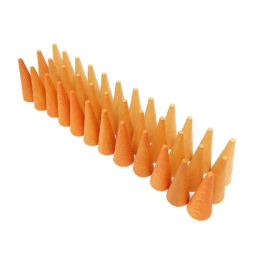 Wood Mandala Cones 36 pcs (Oranges)