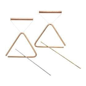 Choroi Triangular Set Bronze Small Hammered with Beater &amp; Handle - single set