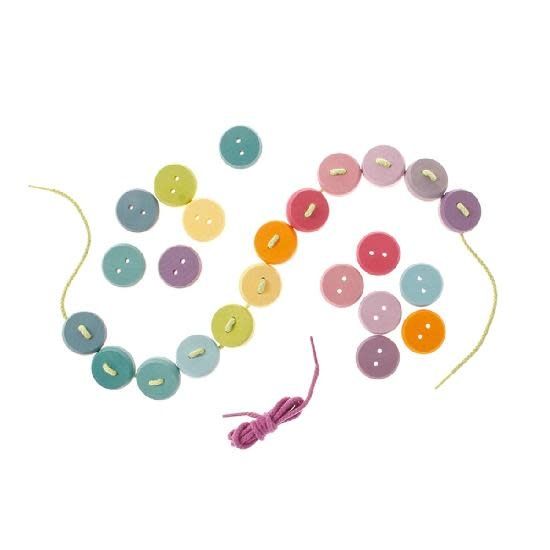 Thread Game Buttons, small pastel 24 pcs