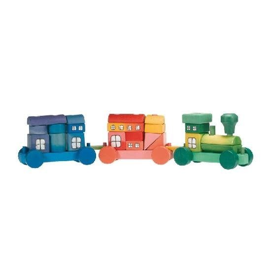 Train Blocks Set, Multi-Coloured - Ostheimer