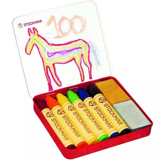 Stockmar 100 Rainbow Edition 6 sticks + 2 blocks