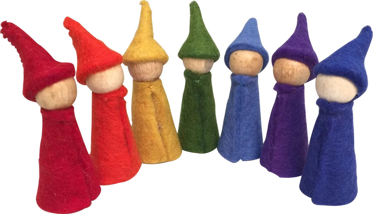 Papoose Rainbow Gnomes 7pcs