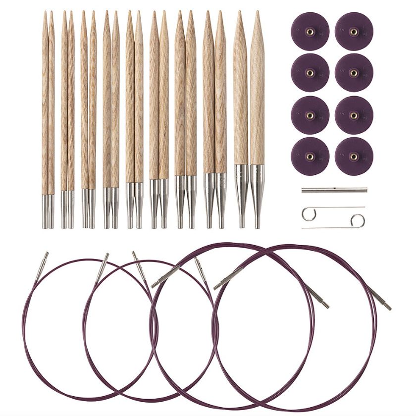 Sunstruck Interchangeable Needle Set: Purple Cables 2x 24&quot; and 1 each of 32&quot; &amp; 40&quot;