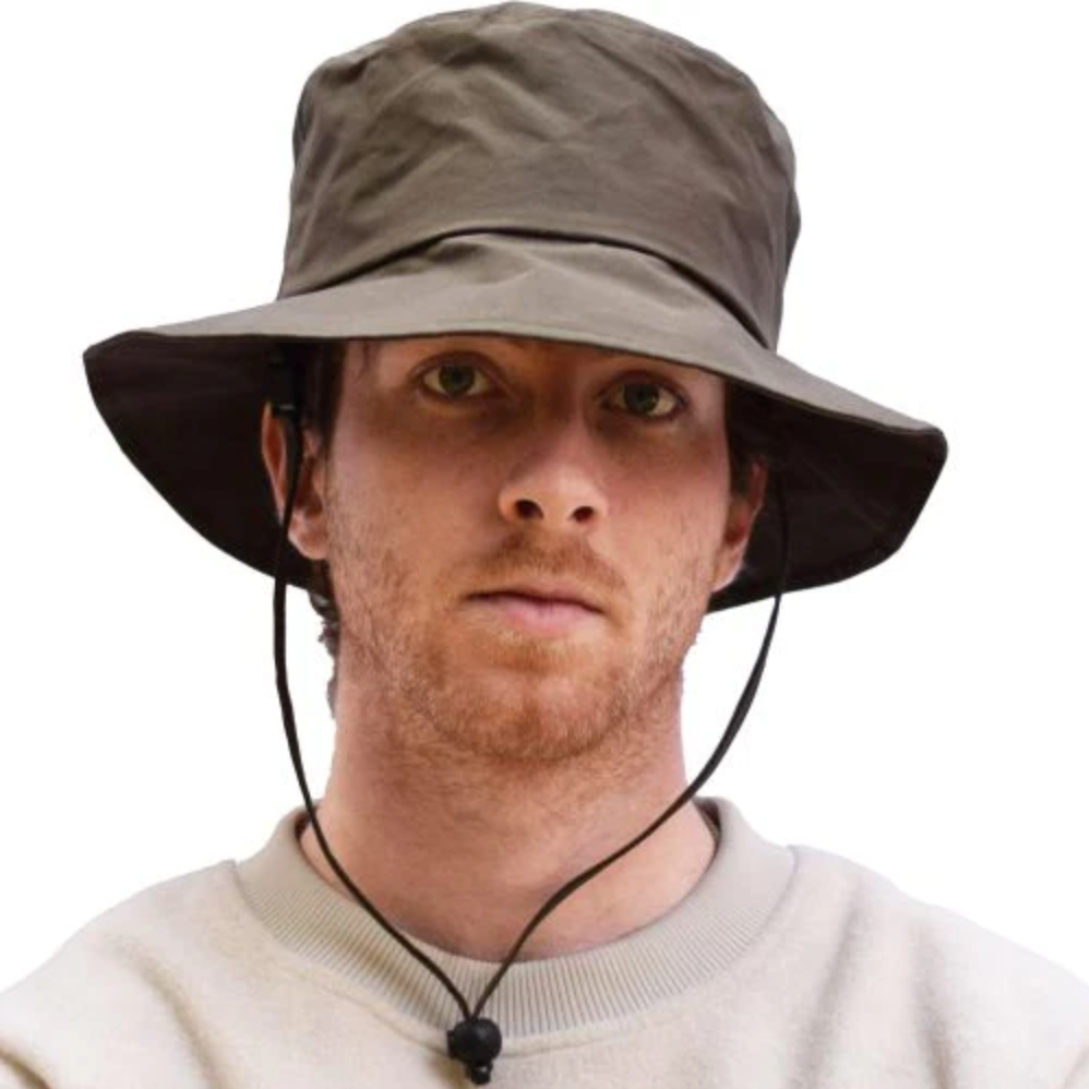 Dry Oilskin Rain Hat, Color: Olive, Size: Size: M (22.25&quot; | 56.5cm | 7 1/8)