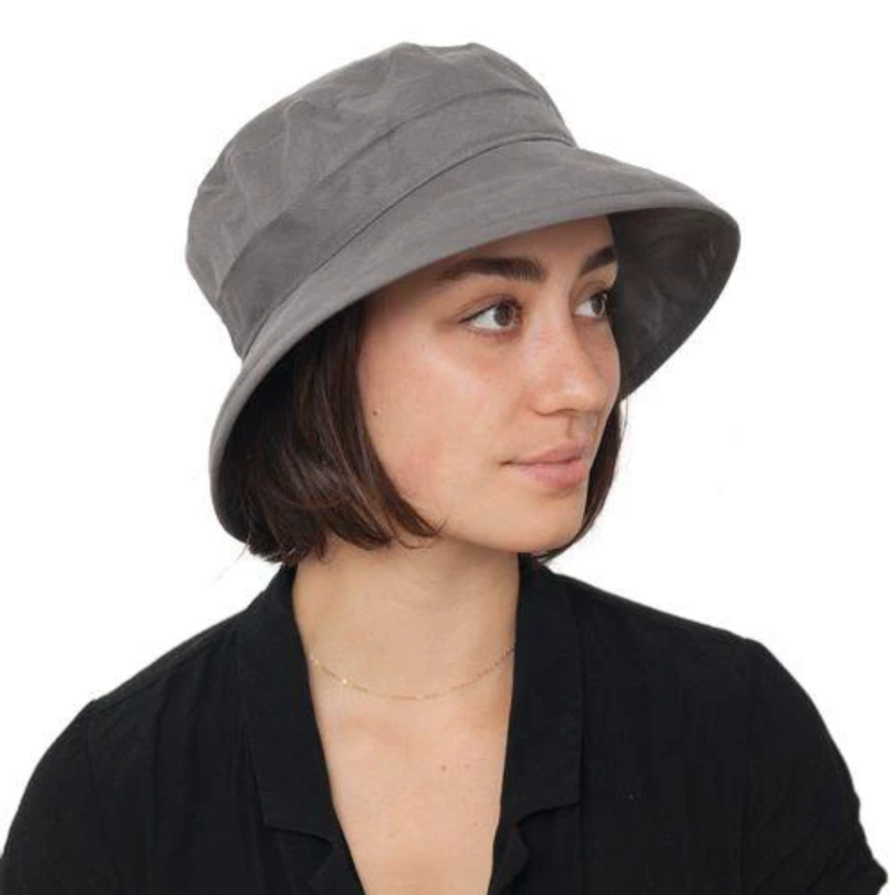 Sun Protection Bowler Hat - Summer Breeze Linen, Color: Slate, Size: M (22.25&quot; | 56.5cm | 7 1/8)