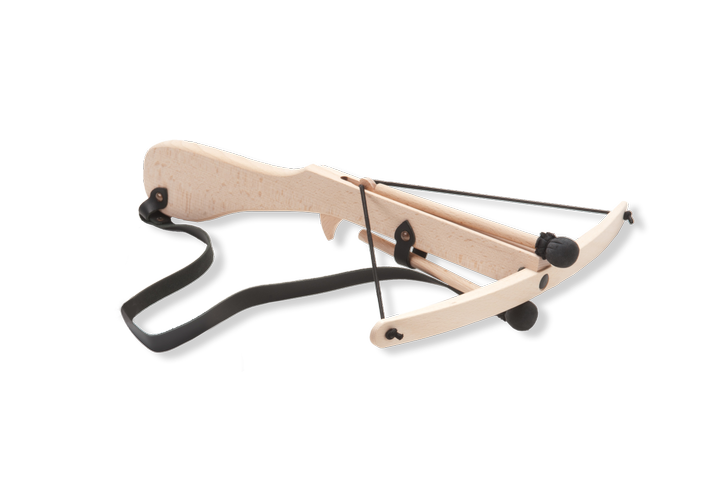 Crossbow with leather strap &amp; 2 arrows, large