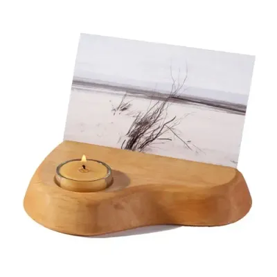 Photo Card Holder with Beeswax Tealight