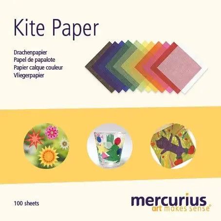 Kite Paper 16x16cm assorted colours with instruction
