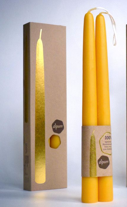 Dipam Beeswax Candles 10" B2 - 2 Pieces gift boxed