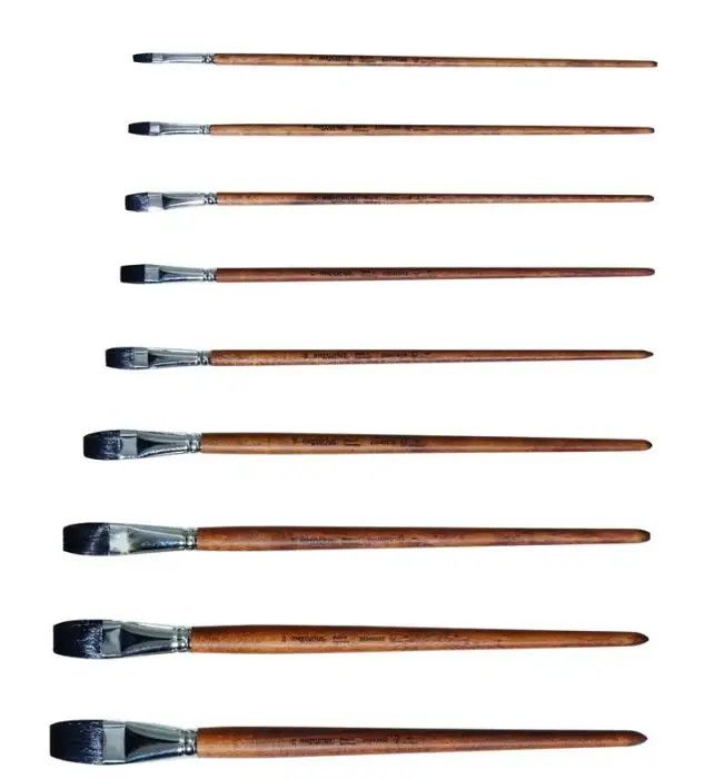 Paint Brush Flat Synthetic Polecat Hair