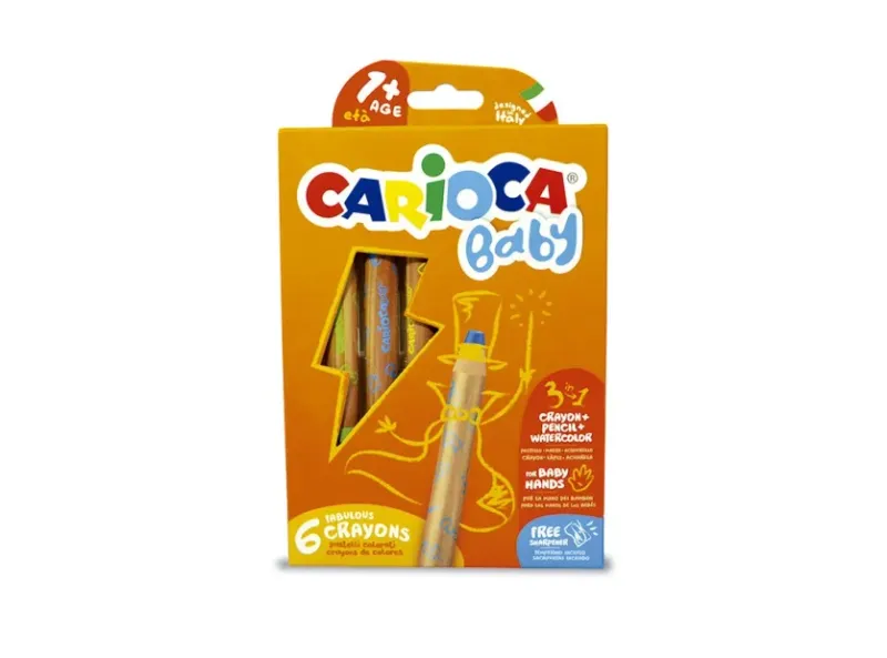 Lápiz 3 en 1: lápiz, cera y acuarela Carioca Baby