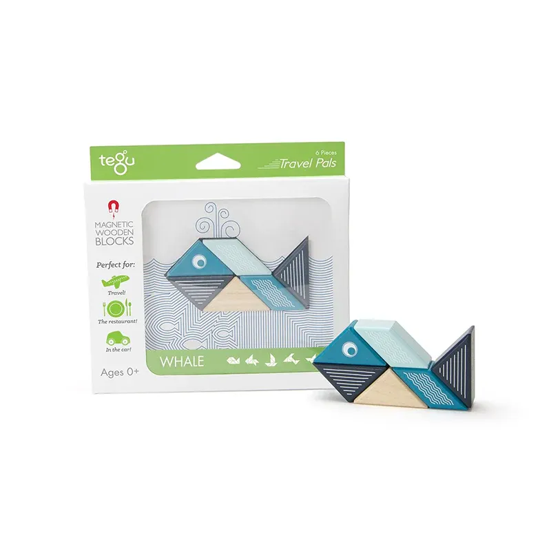 Bloques magnéticos de madera: ballena - Travel Pals