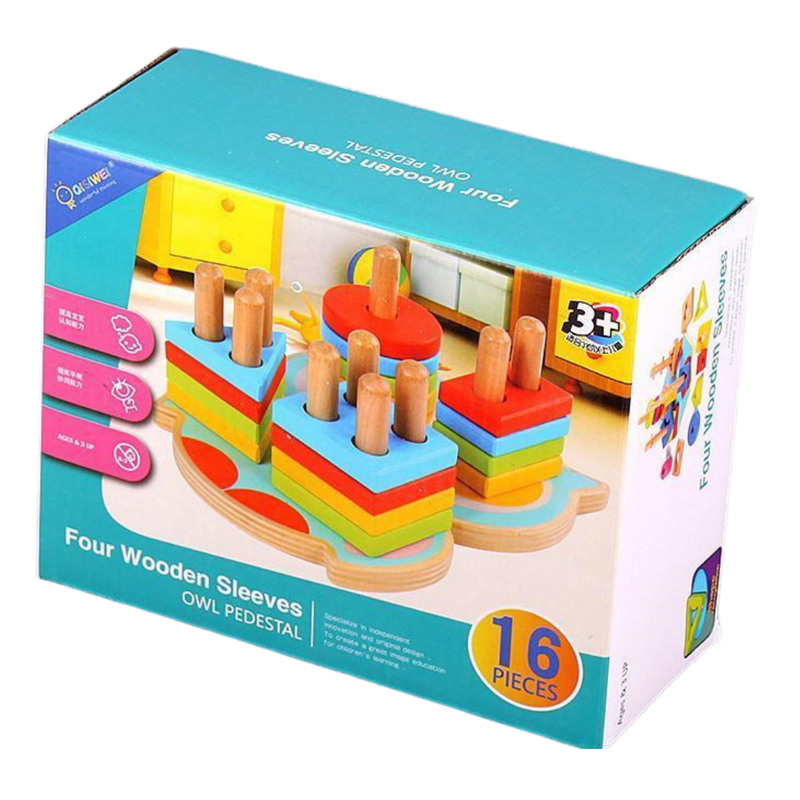 Juego de madera encastre agujeritos - 16 piezas