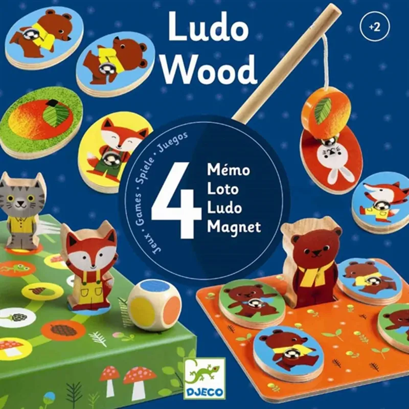 Ludo Wood - 4 juegos en 1