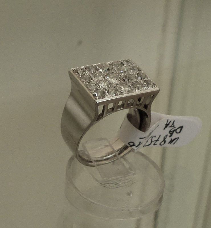 Bague tank en diamants