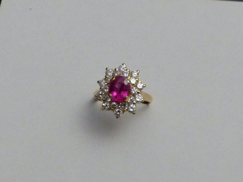 Bague or jaune rubis