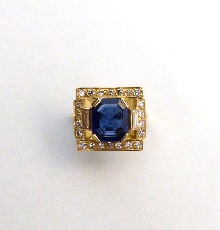 Bague Saphir diamants