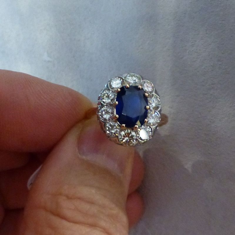 Bague Saphir diamants