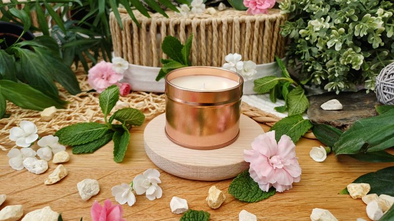 "Fresh Minty Mist" - Duftkerze in Weißblechdose "Mira" (klein)