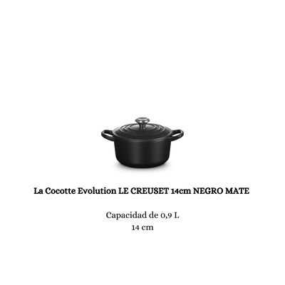 Cocotte Evolution Le Creuset Negro Mate 14 CM (0,9L)