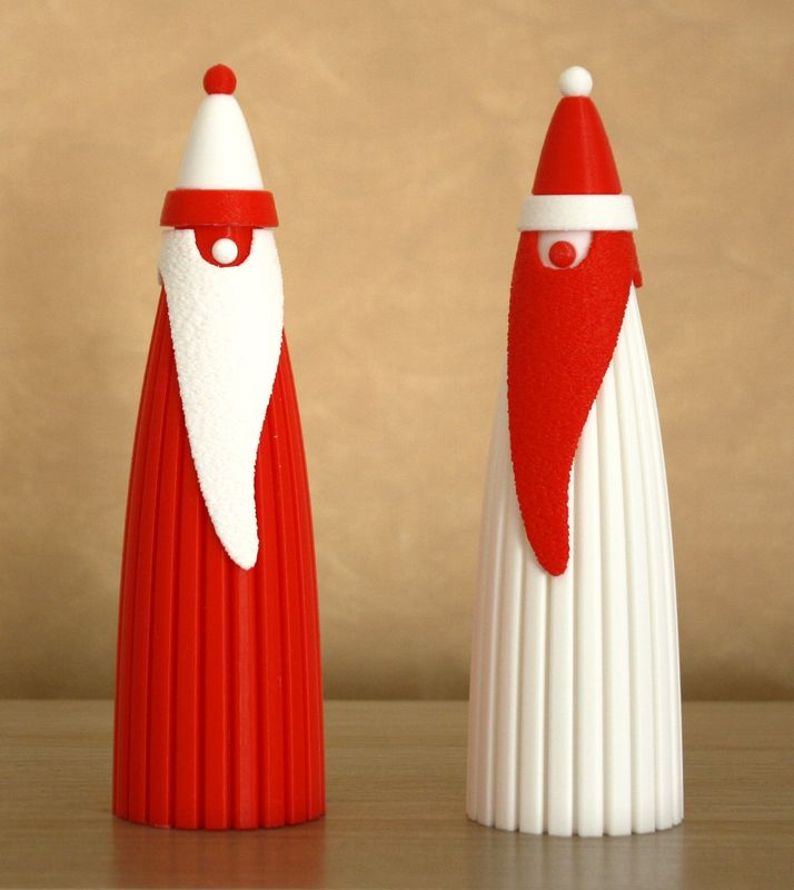 Santa Claus 17,5 cm Hoch im modernen Rippendesign im Doppelpack