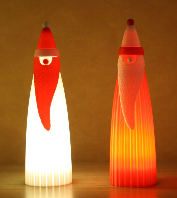 Santa Claus 17,5 cm Hoch im modernen Rippendesign im Doppelpack