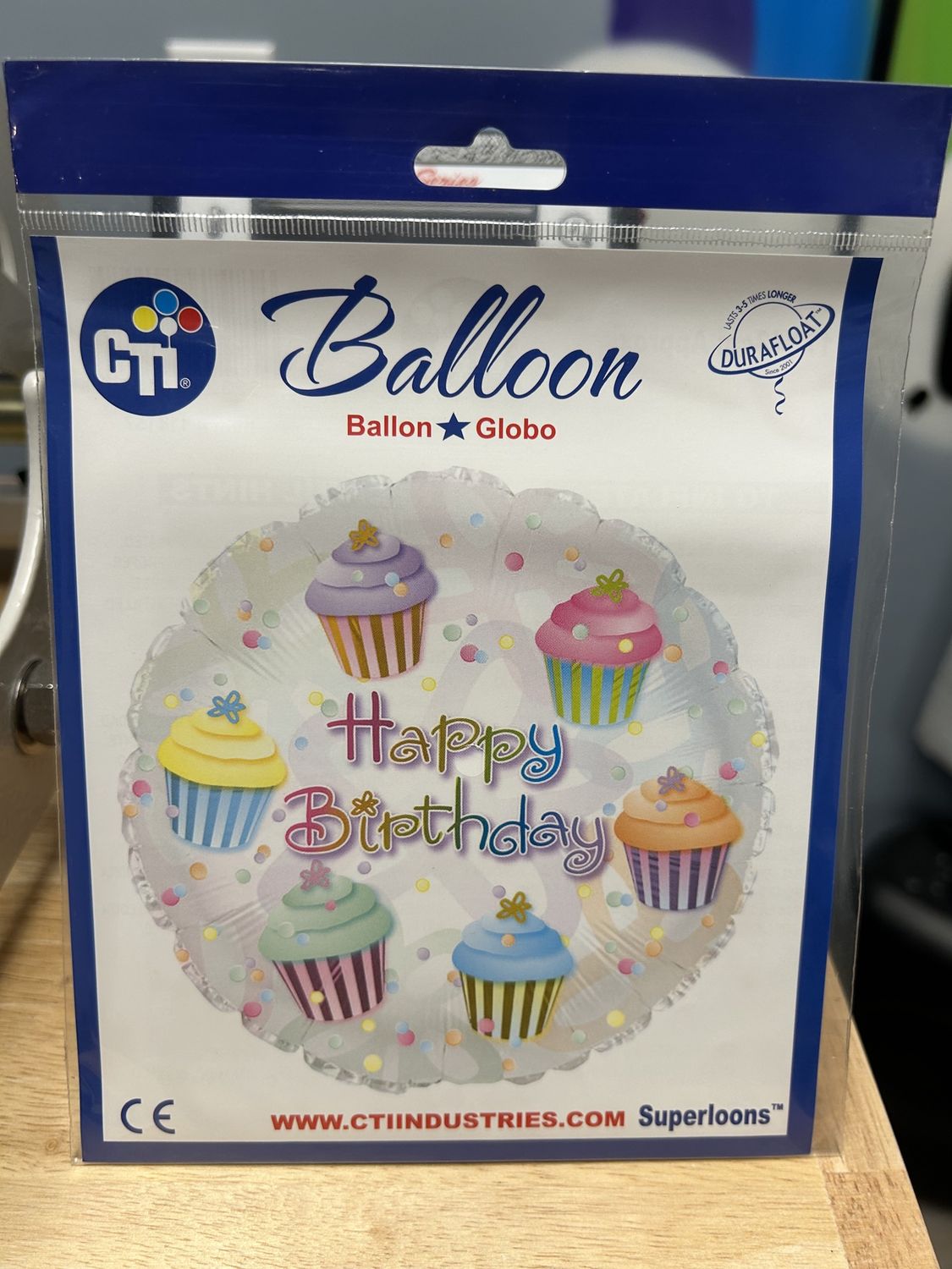 Happy birthday cupcake balloon