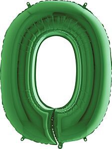 40&quot; Green Number Balloons (500-1-9), Number: 0 (500)