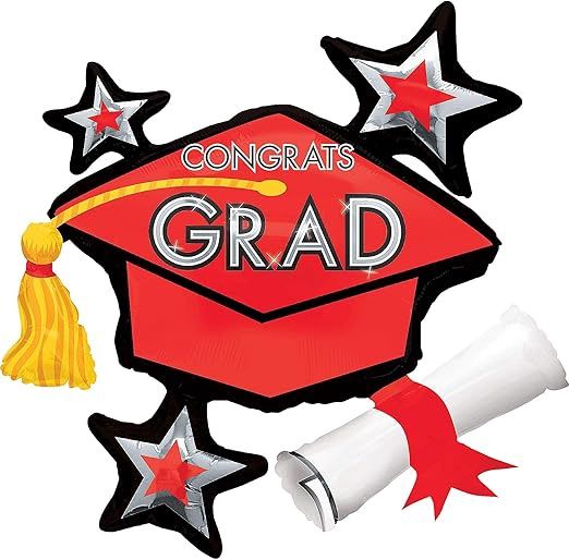 31&quot; Red Congrats Grad Cap (120)