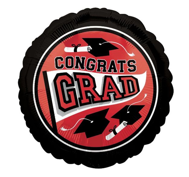 17&quot; School Color Grad (132), Color: Red (132R)