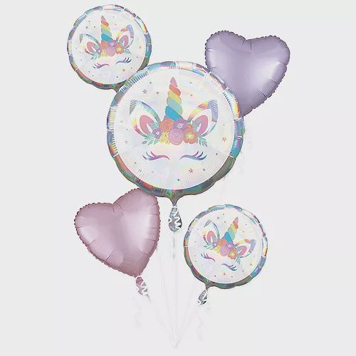 5PC Unicorn Party Iridescent Bouquet (202)