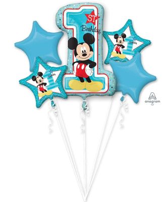 5PC Mickey 1st Birthday Bouquet(240)