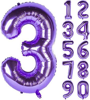 34&quot; Purple Number Balloon (516-1-9)